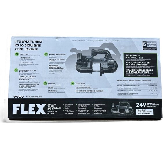 Flex 24V Cordless 2-1/2-in. Compact Band Saw Tool Only FX2331-Z New in Box - Picture 2 of 14